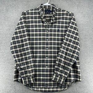 Ralph Lauren Shirt Men Size XL Plaid Green Long Sleeves Button Up Casual